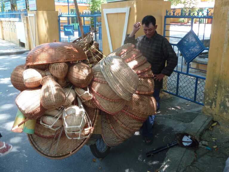 Hoi An Vietnam basket transport basket maker Basket weaver