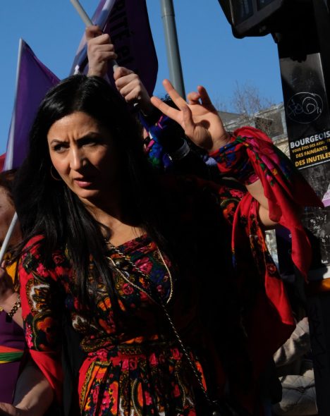 demonstration, Paris France fighting for peace, liberty, equality, lady