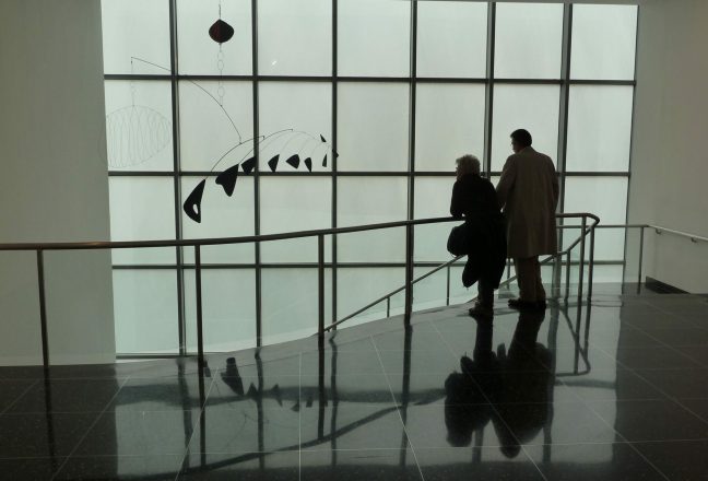 Alexander Calder and spectators Moma NY Manhatten Art pictures museum